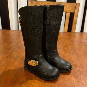 Michael Kors Emma Tara Boots black leather new Toddlers Girls Size 6